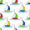 Cartoon Yacht Seamless Pattern