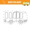 Cartoon yellow bus. Dot to dot educational game for kids. Vector illustration