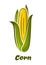 Cartoon yellow corn vegetable on the cob