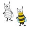 Cartoon yellow jacket wasp insect character