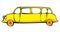 Cartoon yellow limousine isolated on white