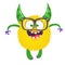 Cartoon yellow monster nerd wearing glasses