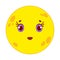 Cartoon yellow moon smiling on white background