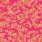 Cartoon yellow overlapping stars seamless pattern on pink background