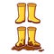 Cartoon yellow rain boots
