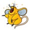 Cartoon yellow rat with big ears laughs out loud. Lol. Vector