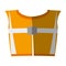Cartoon yellow reflective vest safety workshadow