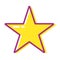 Cartoon yellow star for web, app or game. Rating