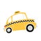 Cartoon yellow taxi