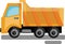 Cartoon yellow transporting truck vector illustration