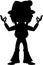 Cartoon Yoga Hippie Silhouette