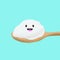 Cartoon Yogurt smile on wooden spoon