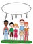 Cartoon young boy girl children standing illustration illustration cartoon illustration