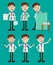 Cartoon Young Doctors Many Concepts Vector