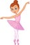 Cartoon Young girl ballet dancer