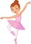 Cartoon Young girl ballet dancer