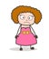 Cartoon Young Lady Frightened Face Vector