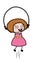 Cartoon Young Lady Skipping Rope