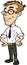 Cartoon young office worker with glasses