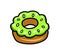 A Cartoon Yummy Green Donut