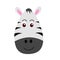 Cartoon zebra head,animal head vector.Animal sticker