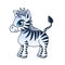 Cartoon zebra isolated vector illustration