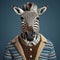 Cartoon Zebra Wearing Sweaters: Charming Characters In Nicolas Bruno Style