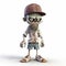 Cartoon Zombie With Baseball Hat - 3d Render