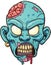 Cartoon zombie head