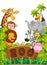 Cartoon zoo animals collection