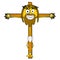 Cartooned Jesus in the cross