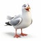 Cartoonish 3d Animated Seagull With Emotive Body Language