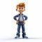 Cartoonish 3d Boy With Blue Jeans And Shirts - Accurate And Detailed Design