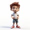Cartoonish 3d Character Design Of A Handsome Young Boy In Sneakers