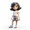 Cartoonish 3d Illustration Of A Young Girl With Adorable Toy Sculptures