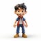 Cartoonish 3d Model Of A Boy On White Background