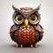 Cartoonish 3d Owl With Innovative Mechanical Designs