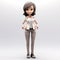 Cartoonish 3d Printed Business Women Figurine With Manga Style Design