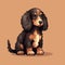 Cartoonish 8bit Cocker Spaniel Puppy On Beige Background