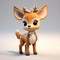 Cartoonish Baby Fawn 3d Model - High-quality Fantasy Character Design