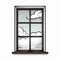 Cartoonish Black Frame Window With Cloudy Clouds - Simple Line Art