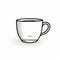 Cartoonish Black And White Coffee Cup On White Background