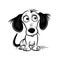 Cartoonish Black And White Dog: Disney Animation Style With Intense Gaze
