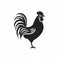 Cartoonish Black And White Rooster Silhouette For Eye-catching Logos