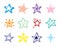 Cartoonish Doodle Colorful Multicolor Funny Star Icon Set