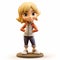 Cartoonish Figurine Of A Young Girl With Hyper-detailed Rendering