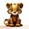 Cartoonish Gold 3d Printing Toy With Tiger Fur