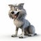 Cartoonish Gray Wolf 3d Illustration - Disney Animation Style