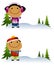 Cartoonish Kids in Snow 2