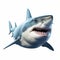 Cartoonish Realism: 3d Rendering Of Open-mouthed White Shark